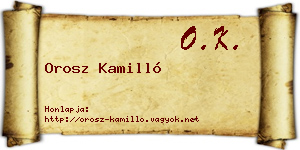 Orosz Kamilló névjegykártya