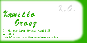 kamillo orosz business card