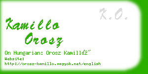 kamillo orosz business card